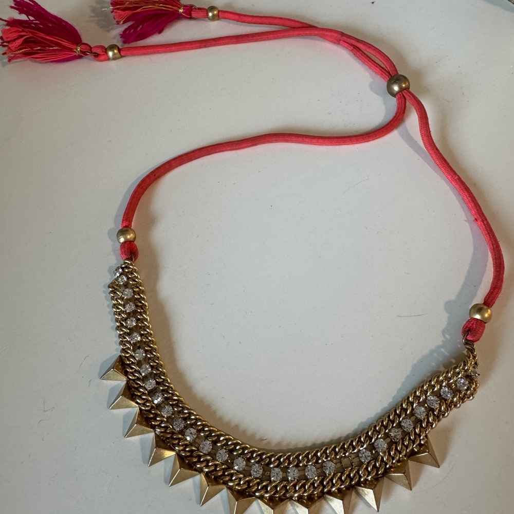 Juicy Couture Gold and Pink Statement Necklace